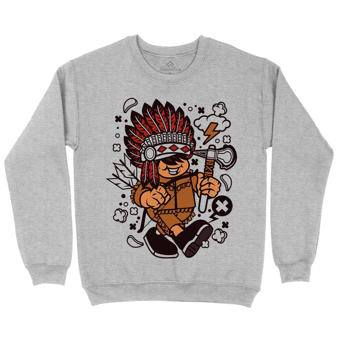 Indian Chief Kid Kids Crew Neck Sweatshirt American C152
