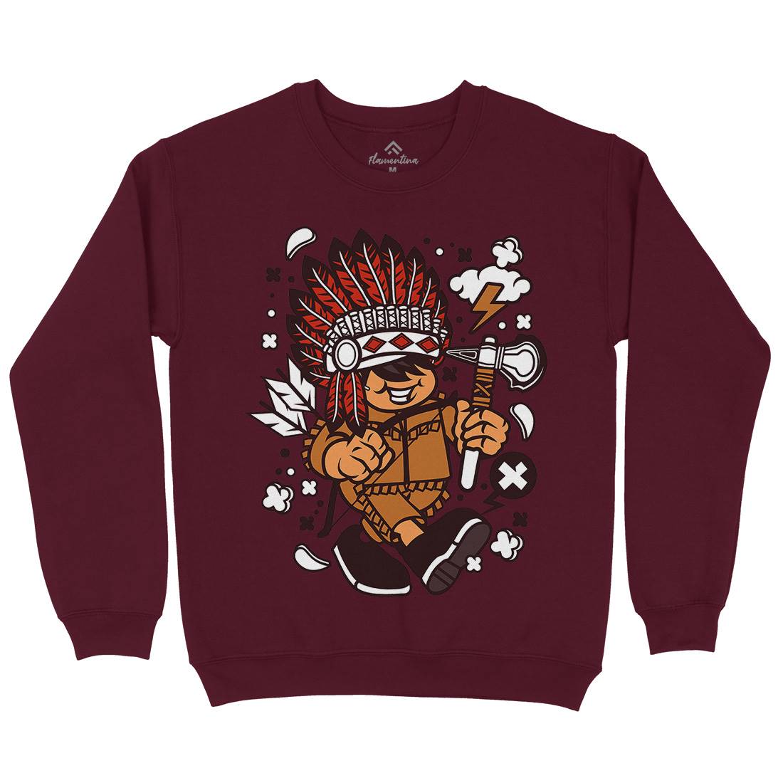 Indian Chief Kid Kids Crew Neck Sweatshirt American C152