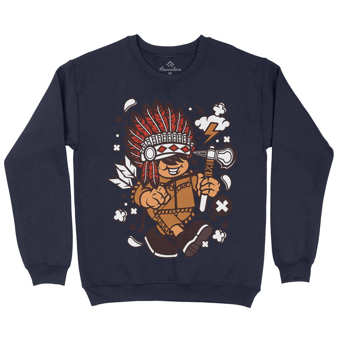Indian Chief Kid Mens Crew Neck Sweatshirt American C152