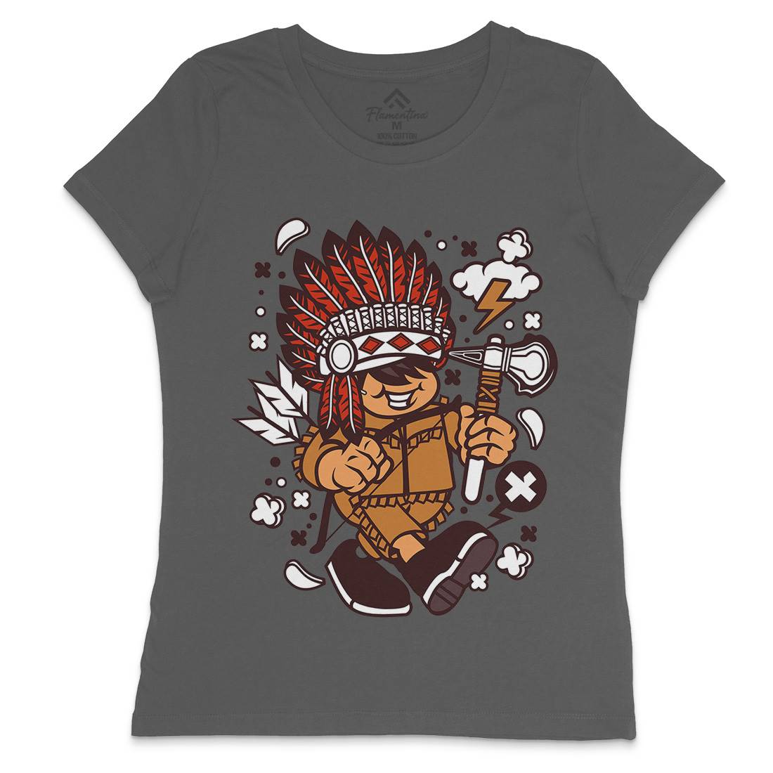 Indian Chief Kid Womens Crew Neck T-Shirt American C152