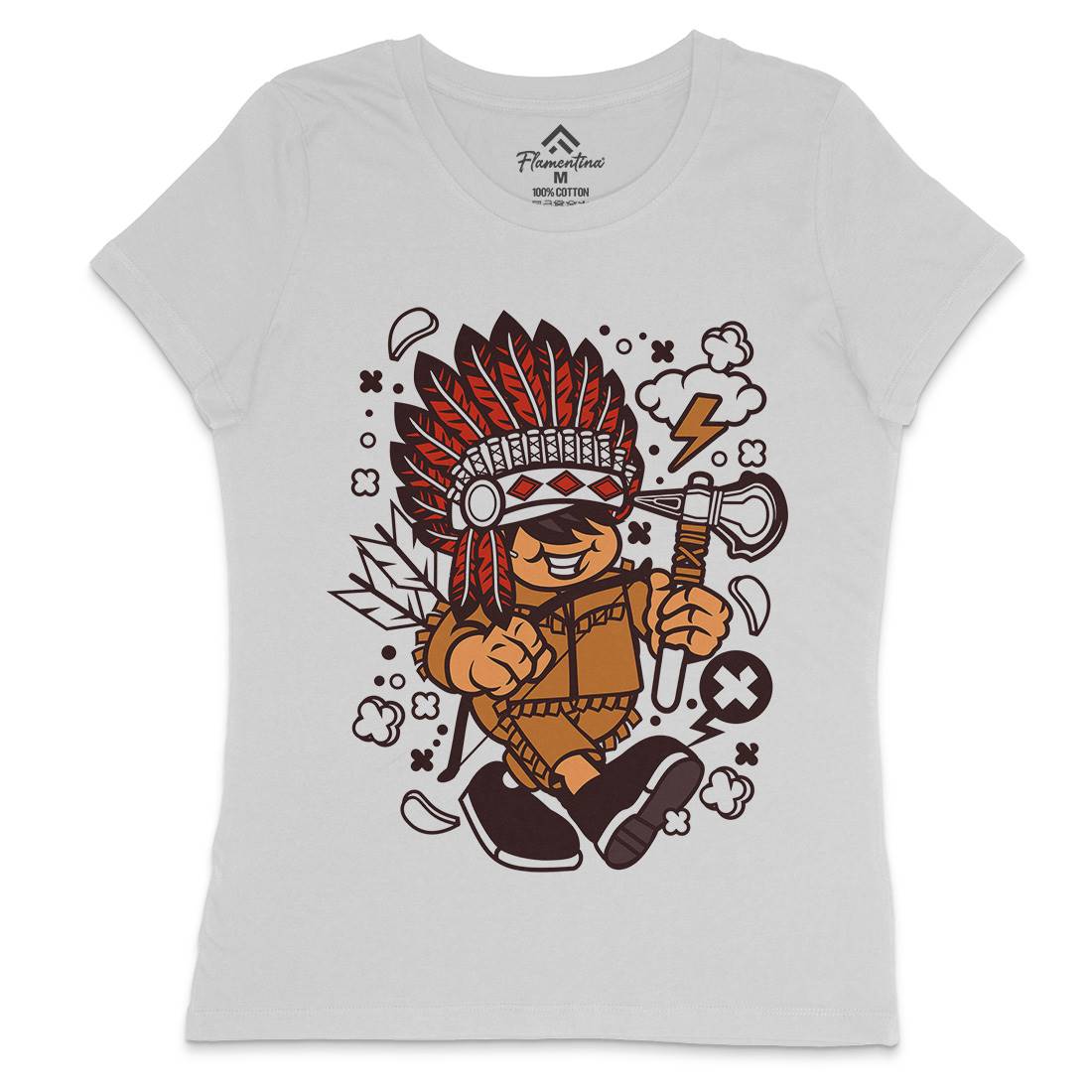 Indian Chief Kid Womens Crew Neck T-Shirt American C152