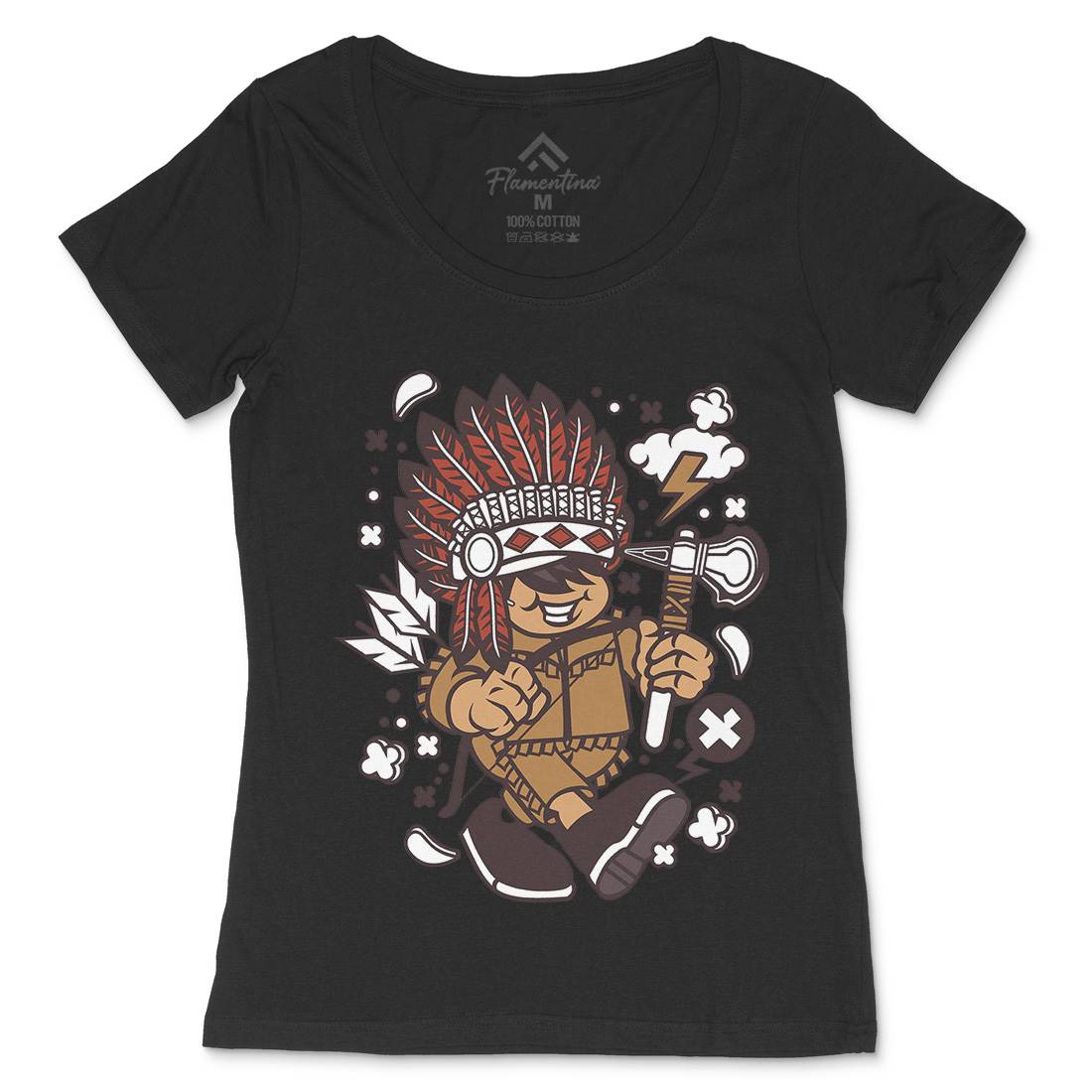 Indian Chief Kid Womens Scoop Neck T-Shirt American C152