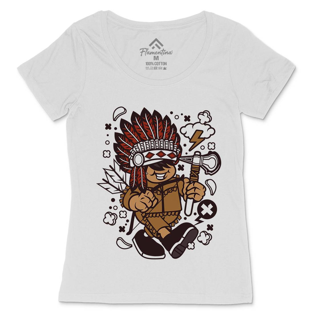 Indian Chief Kid Womens Scoop Neck T-Shirt American C152