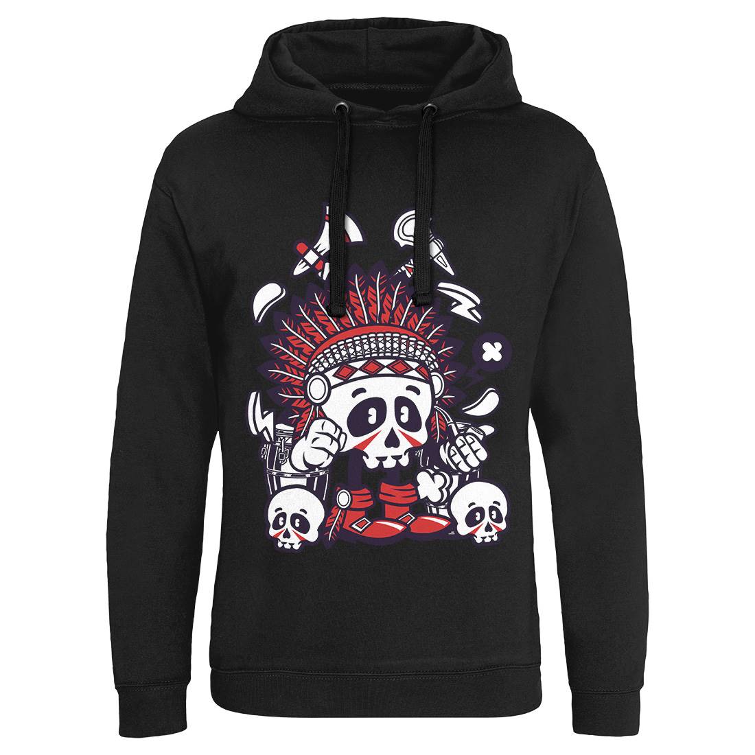 Indian Chief Skull Mens Hoodie Without Pocket American C153