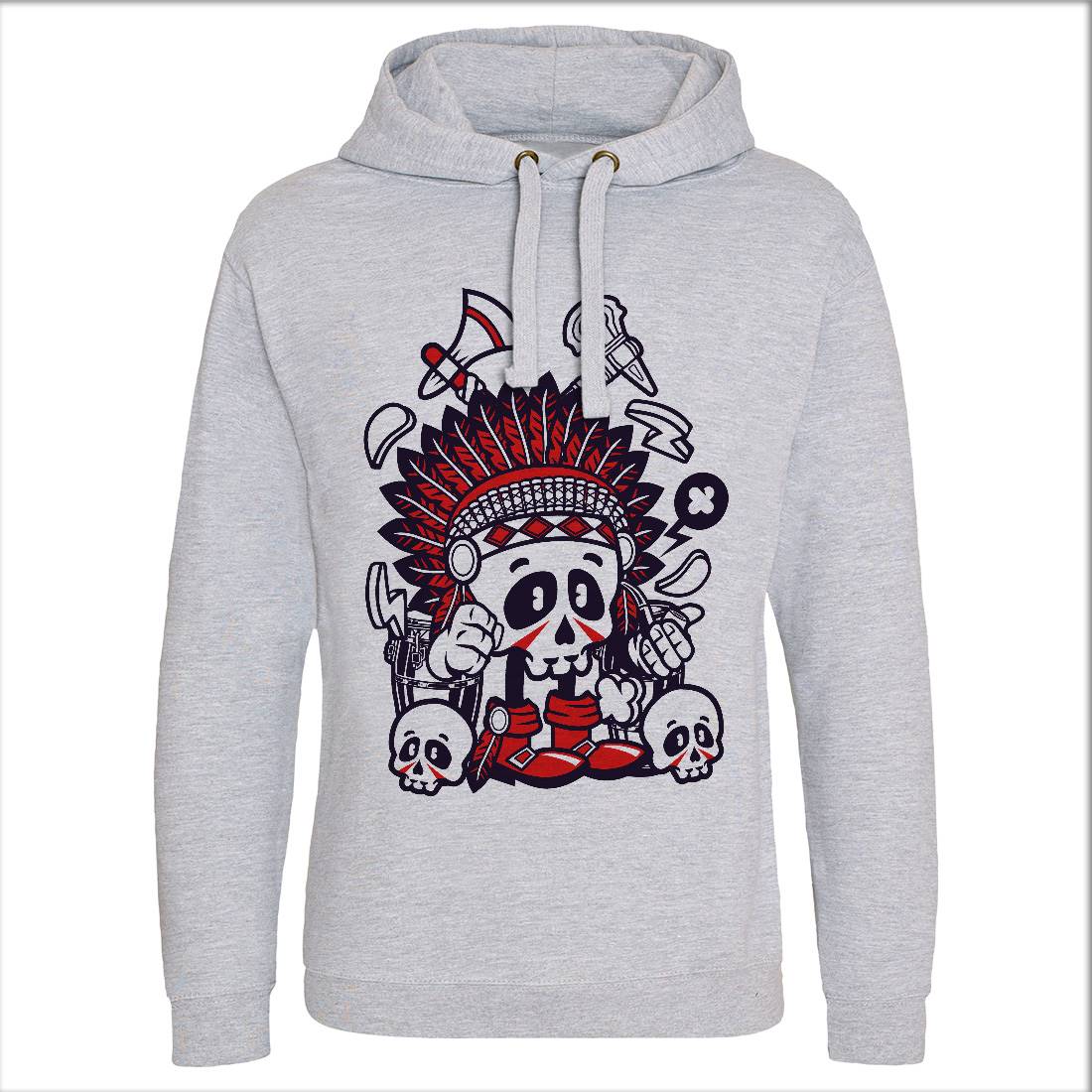 Indian Chief Skull Mens Hoodie Without Pocket American C153
