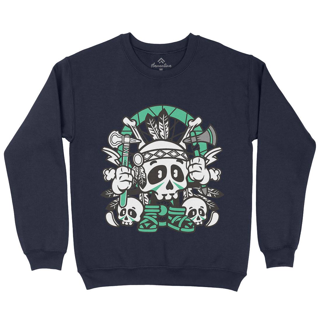 Indian Skull Kids Crew Neck Sweatshirt American C154