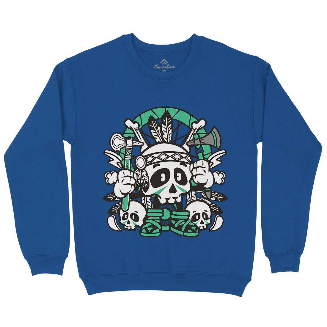 Indian Skull Kids Crew Neck Sweatshirt American C154