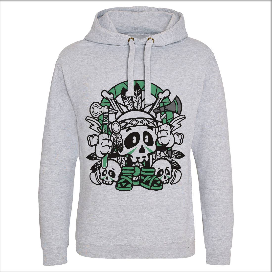 Indian Skull Mens Hoodie Without Pocket American C154