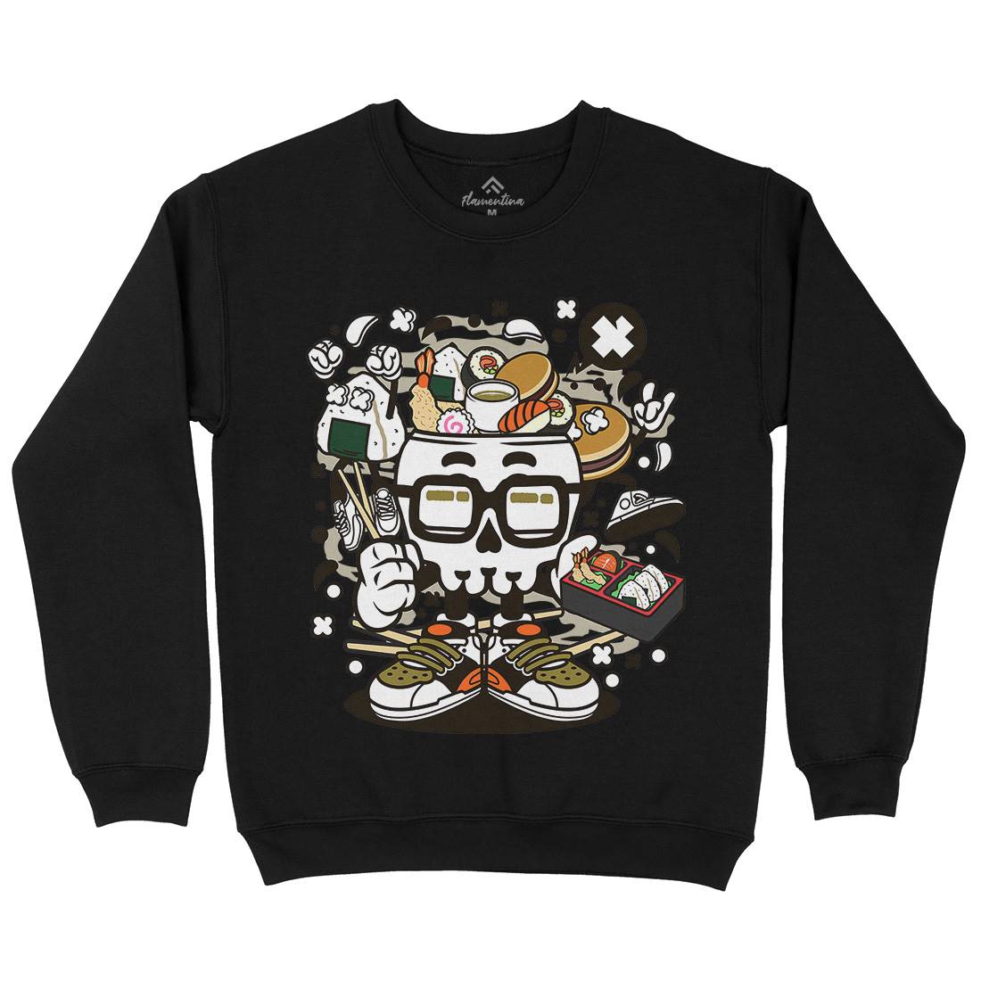 Japanese Skull Kids Crew Neck Sweatshirt Food C156