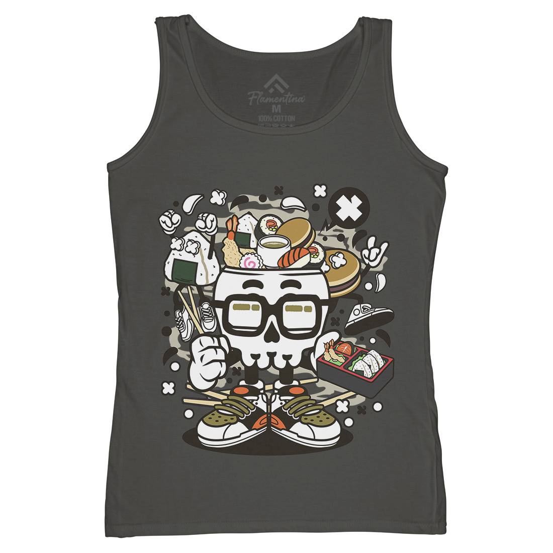 Japanese Skull Womens Organic Tank Top Vest Food C156