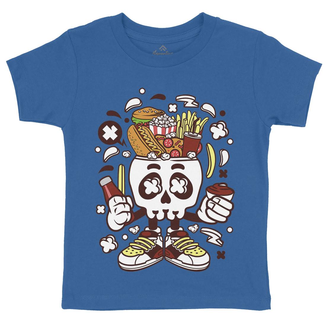 Junk Skull Kids Crew Neck T-Shirt Food C157