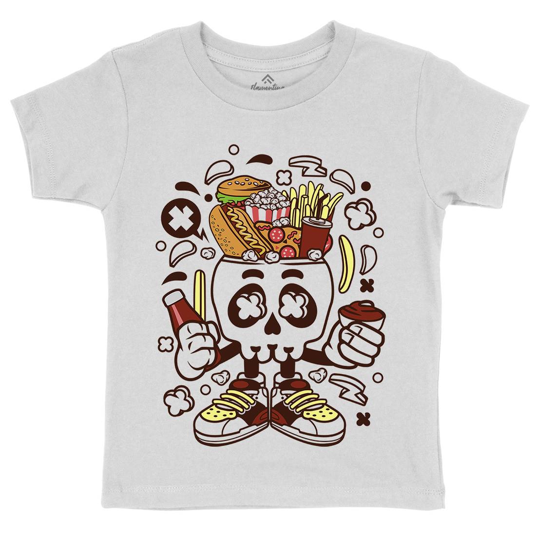 Junk Skull Kids Organic Crew Neck T-Shirt Food C157