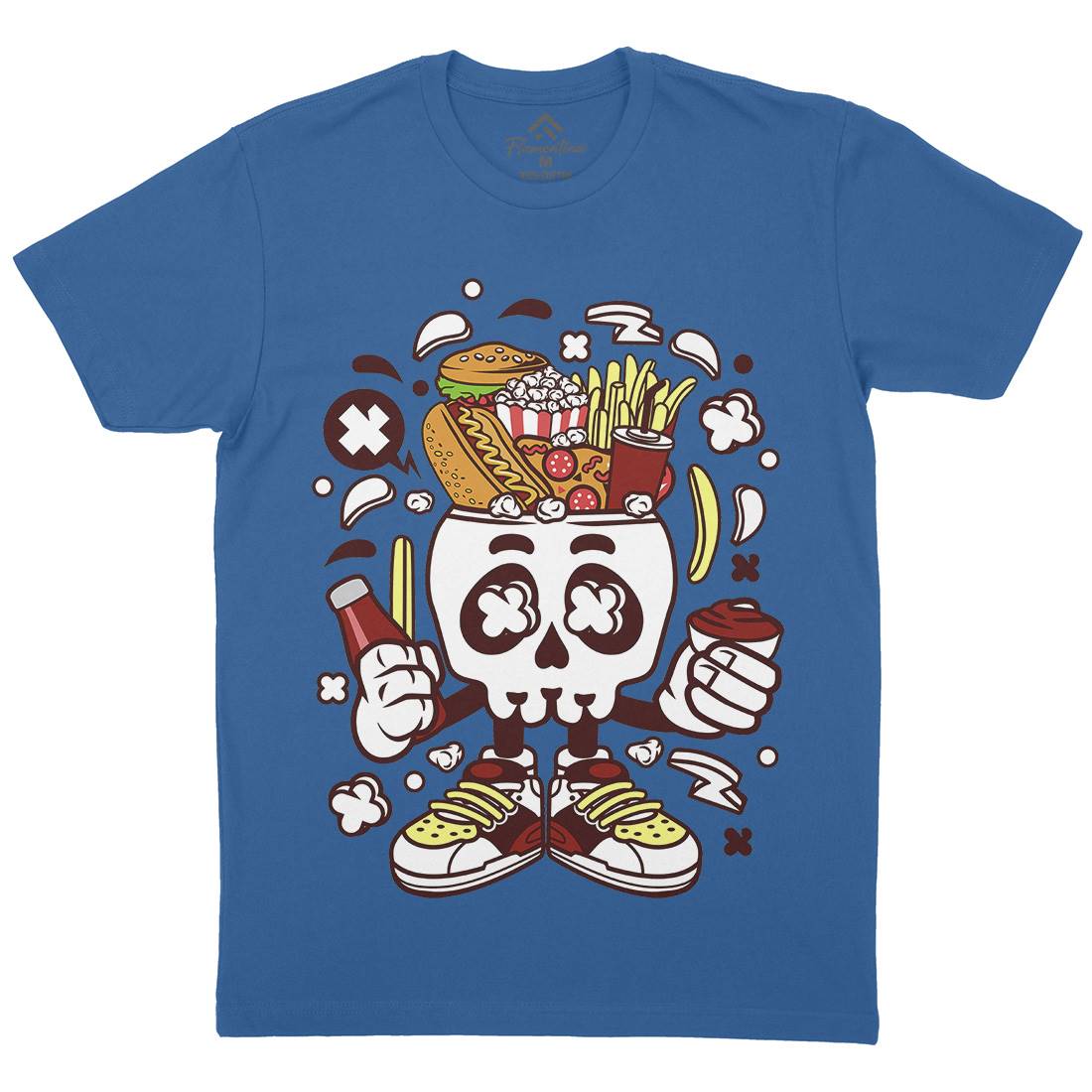 Junk Skull Mens Crew Neck T-Shirt Food C157