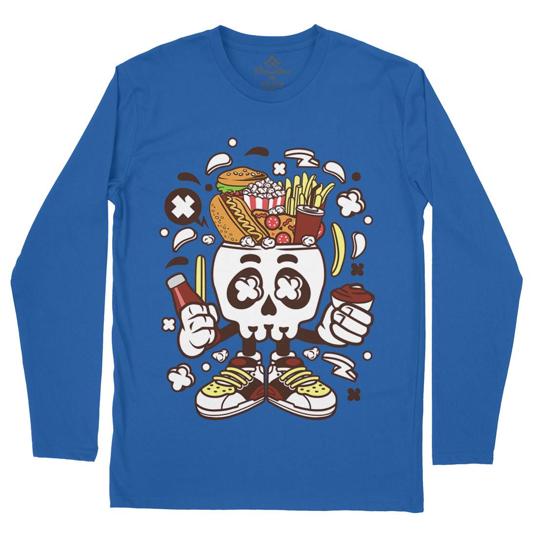Junk Skull Mens Long Sleeve T-Shirt Food C157