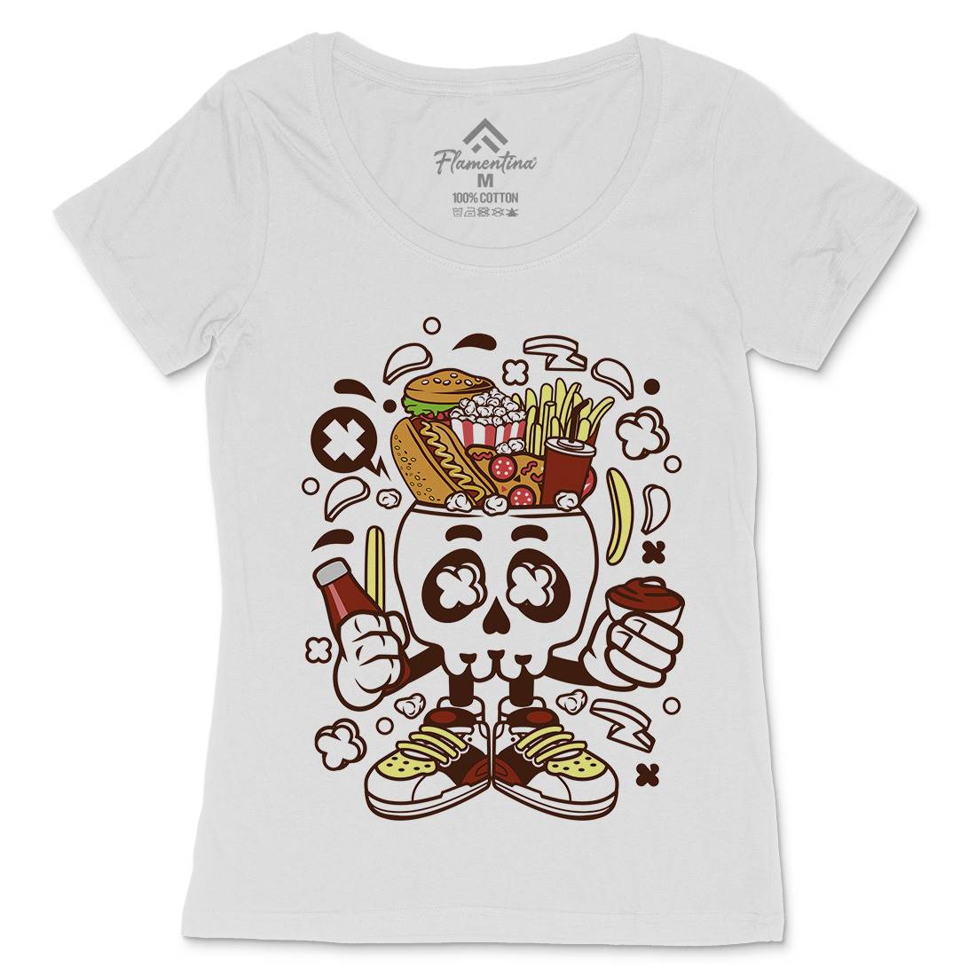 Junk Skull Womens Scoop Neck T-Shirt Food C157