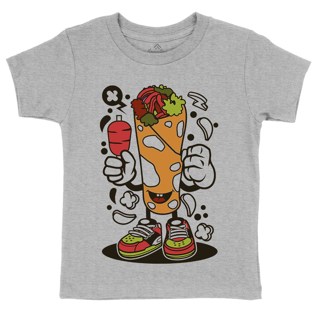 Kebab Kids Crew Neck T-Shirt Food C158