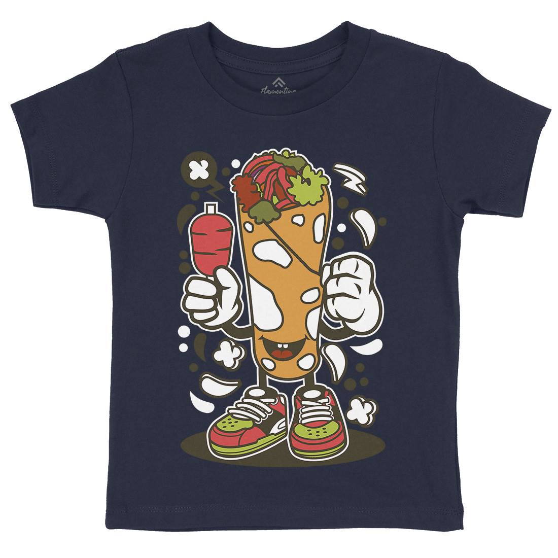 Kebab Kids Organic Crew Neck T-Shirt Food C158