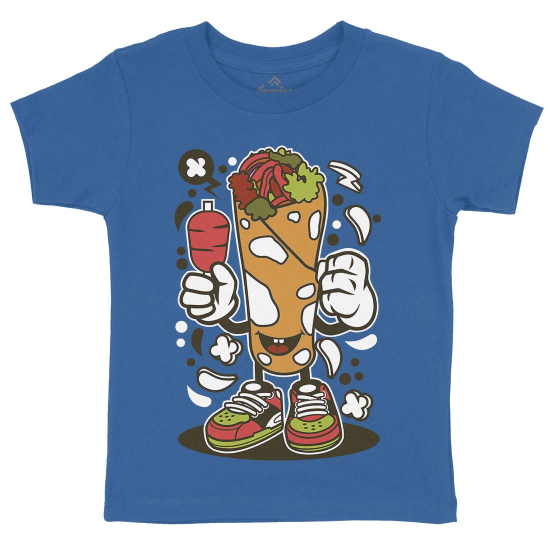 Kebab Kids Organic Crew Neck T-Shirt Food C158