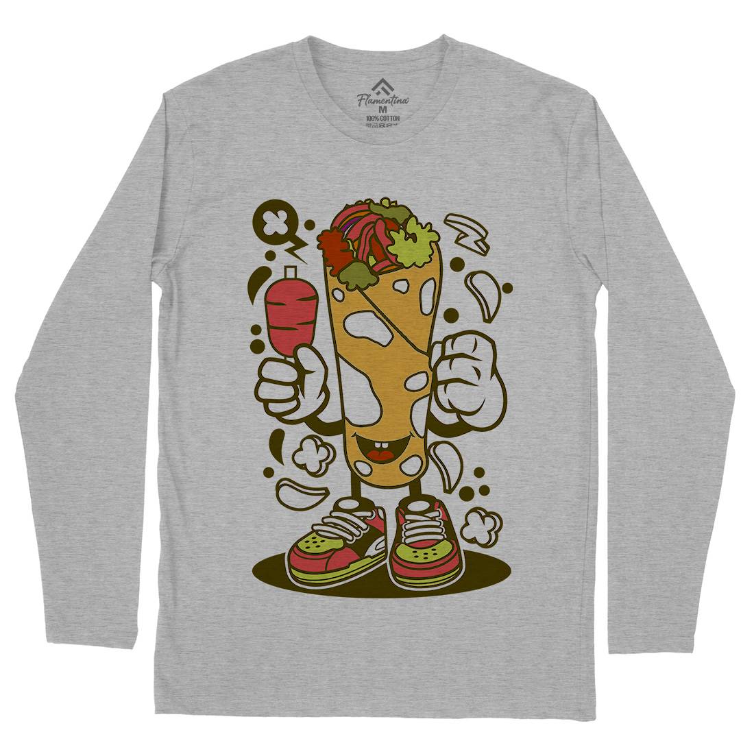 Kebab Mens Long Sleeve T-Shirt Food C158