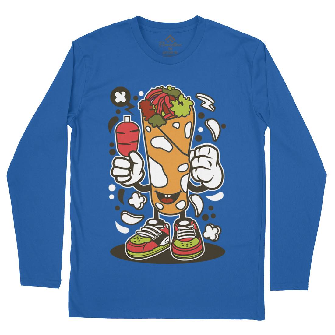 Kebab Mens Long Sleeve T-Shirt Food C158