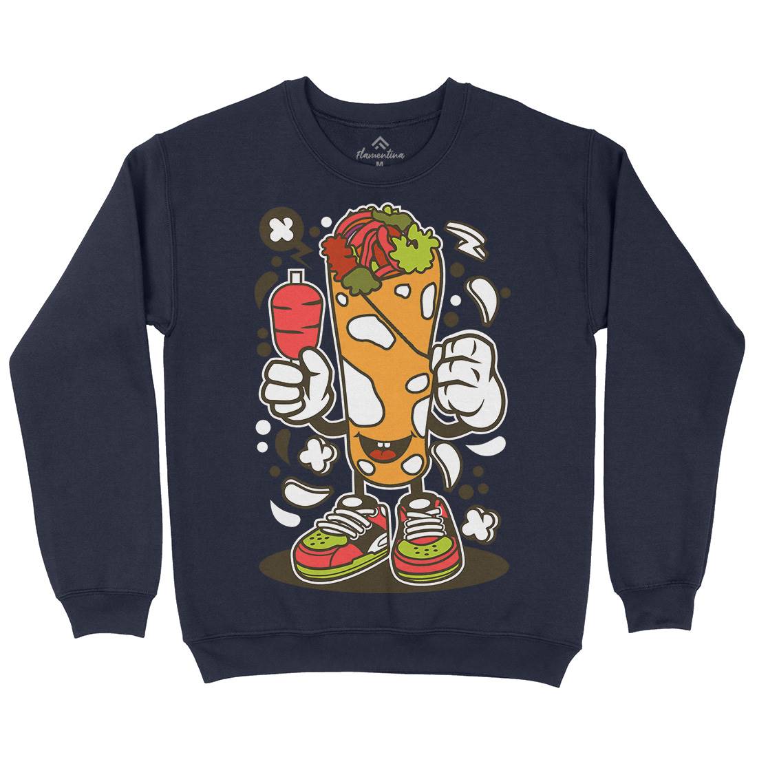 Kebab Mens Crew Neck Sweatshirt Food C158