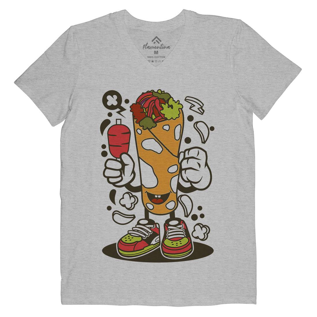 Kebab Mens V-Neck T-Shirt Food C158