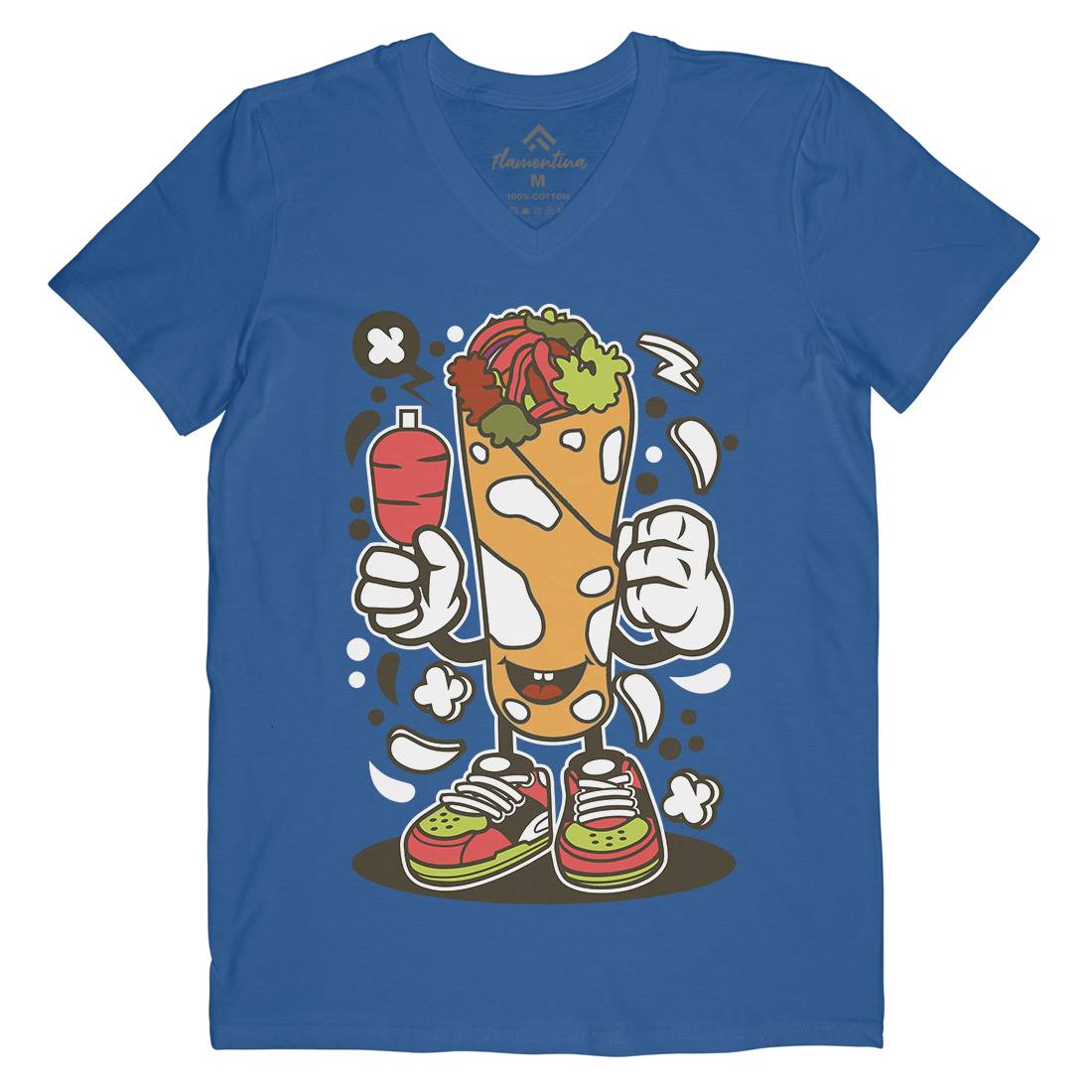 Kebab Mens V-Neck T-Shirt Food C158