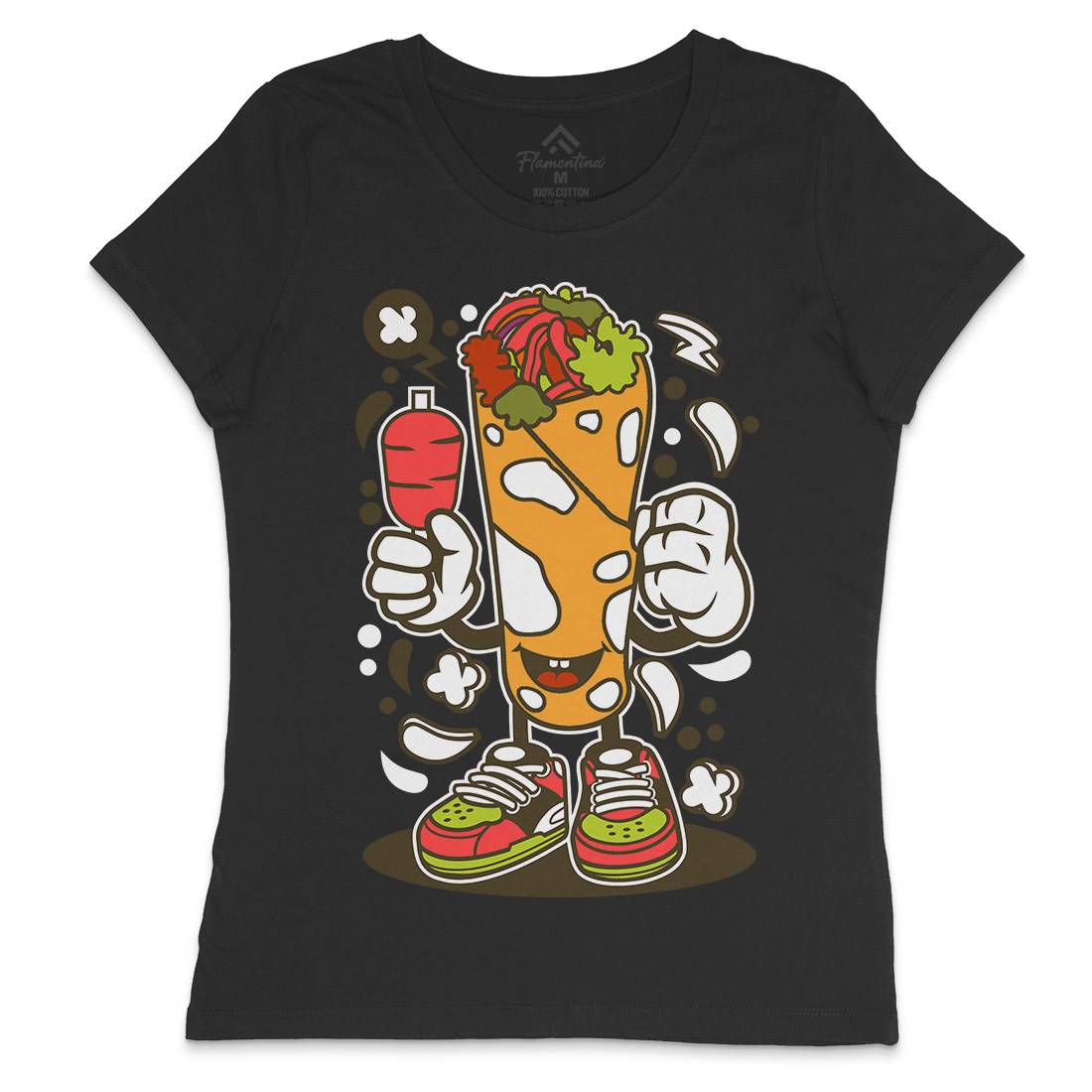 Kebab Womens Crew Neck T-Shirt Food C158