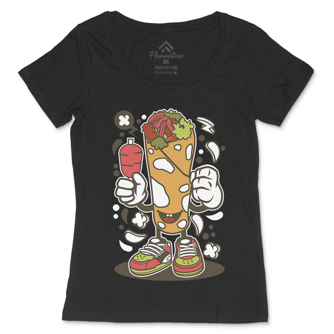 Kebab Womens Scoop Neck T-Shirt Food C158