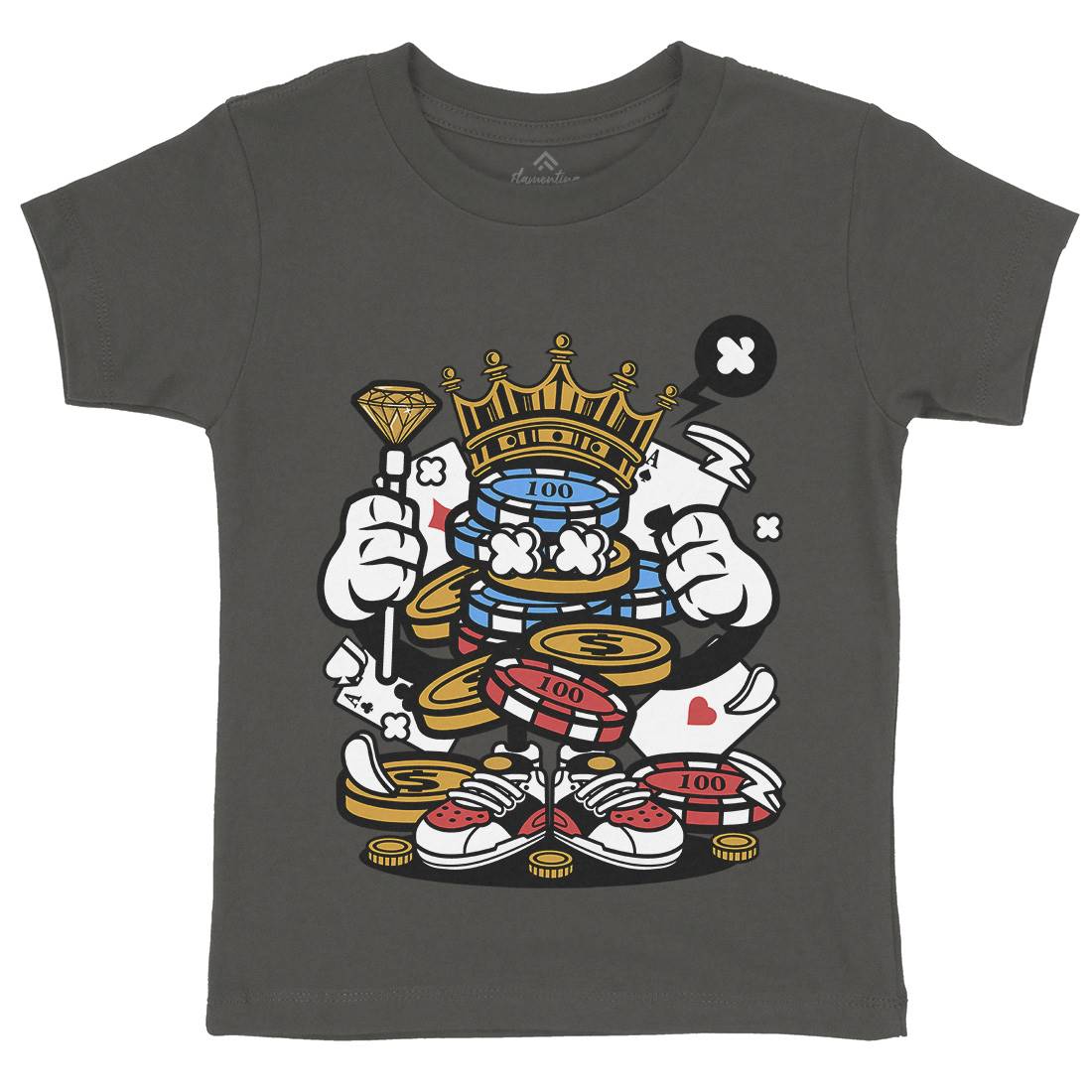King Of Gambler Kids Crew Neck T-Shirt Retro C159