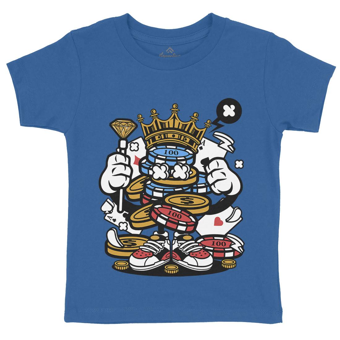 King Of Gambler Kids Crew Neck T-Shirt Retro C159
