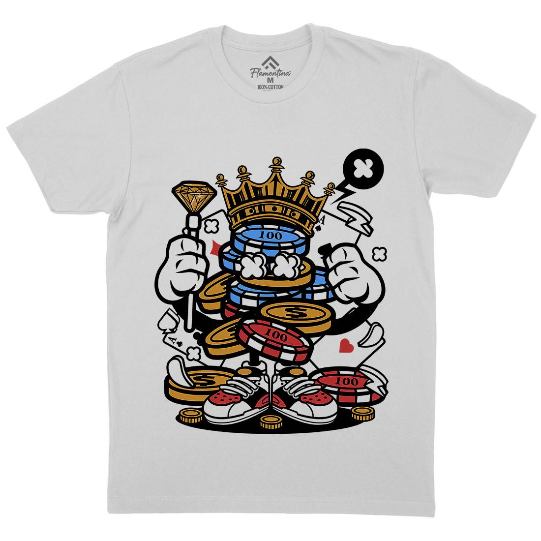 King Of Gambler Mens Crew Neck T-Shirt Retro C159