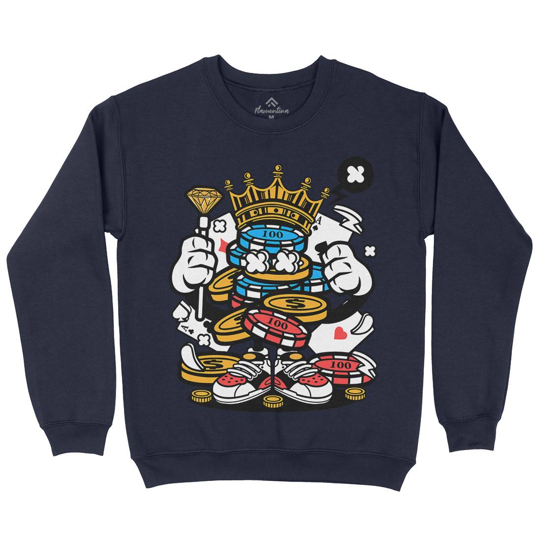 King Of Gambler Mens Crew Neck Sweatshirt Retro C159