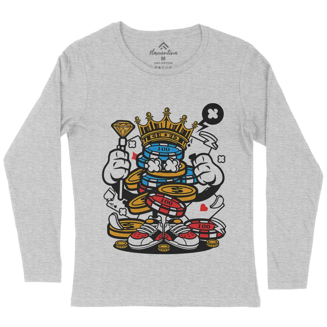 King Of Gambler Womens Long Sleeve T-Shirt Retro C159