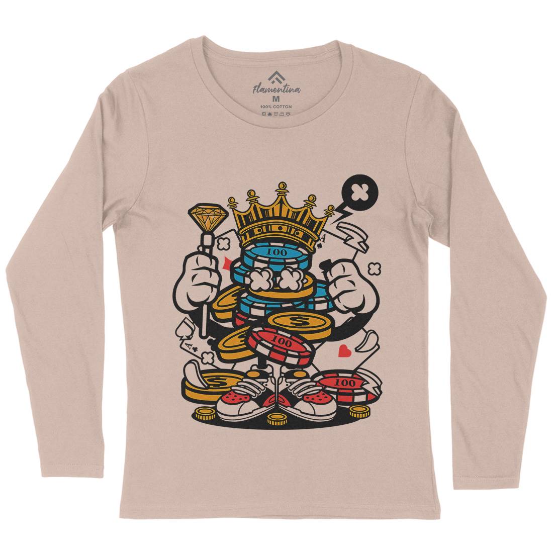 King Of Gambler Womens Long Sleeve T-Shirt Retro C159