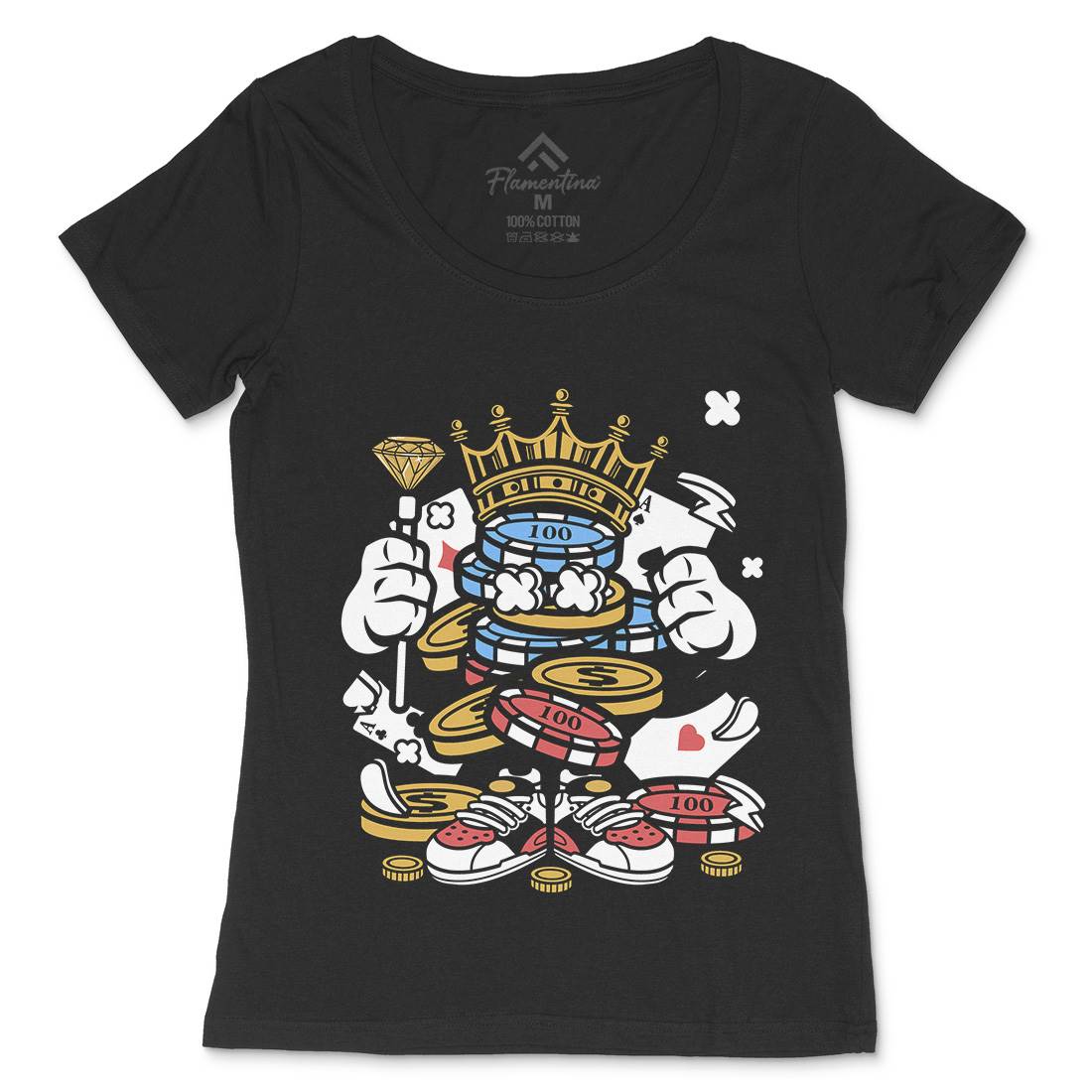 King Of Gambler Womens Scoop Neck T-Shirt Retro C159