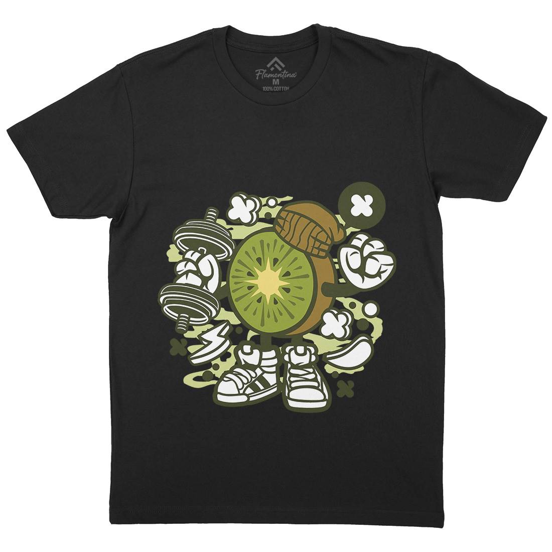 Kiwi Mens Organic Crew Neck T-Shirt Food C161
