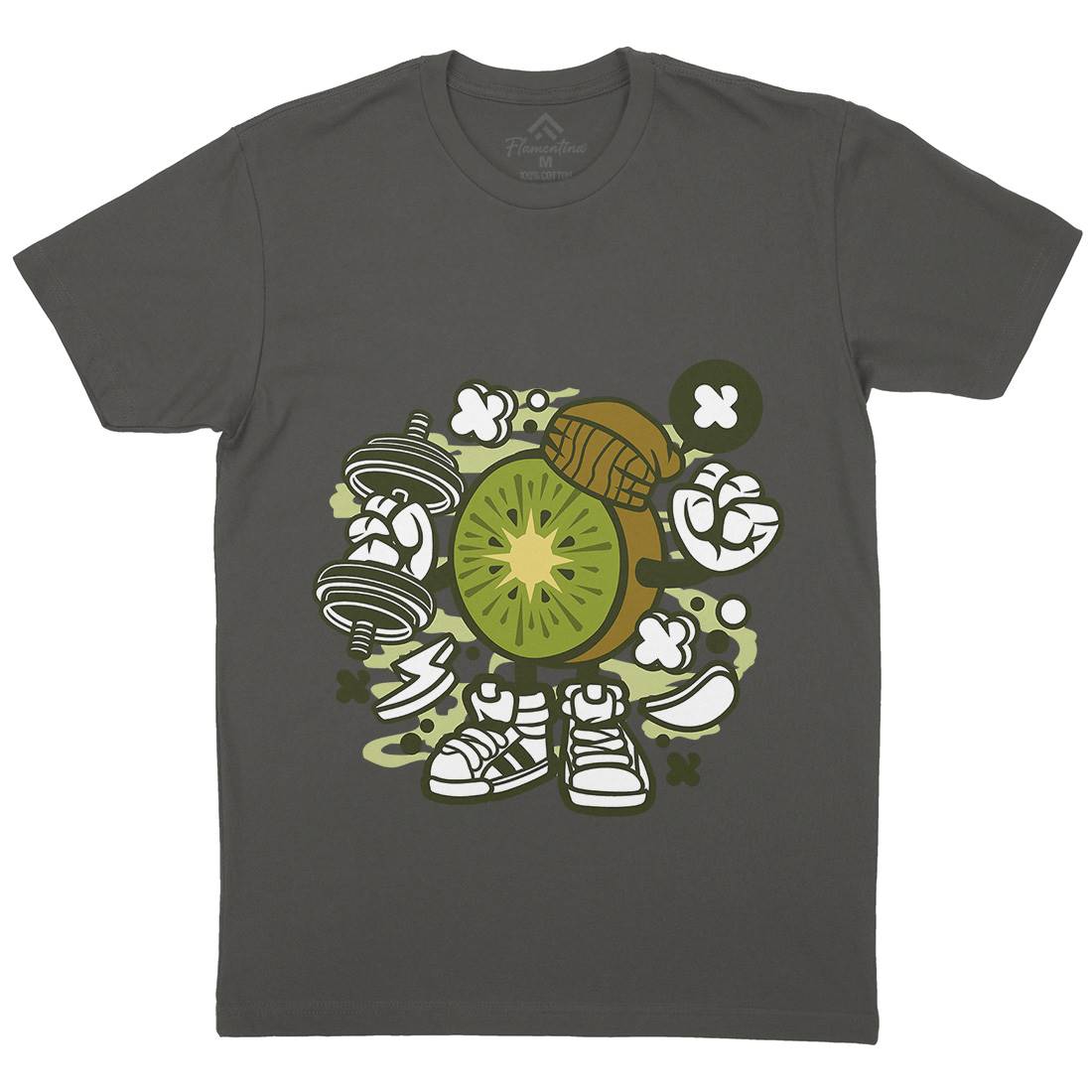Kiwi Mens Organic Crew Neck T-Shirt Food C161