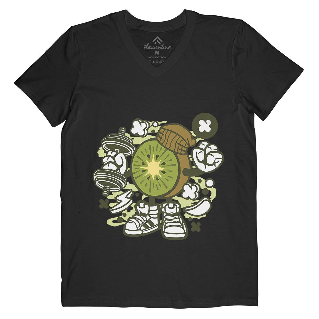 Kiwi Mens Organic V-Neck T-Shirt Food C161
