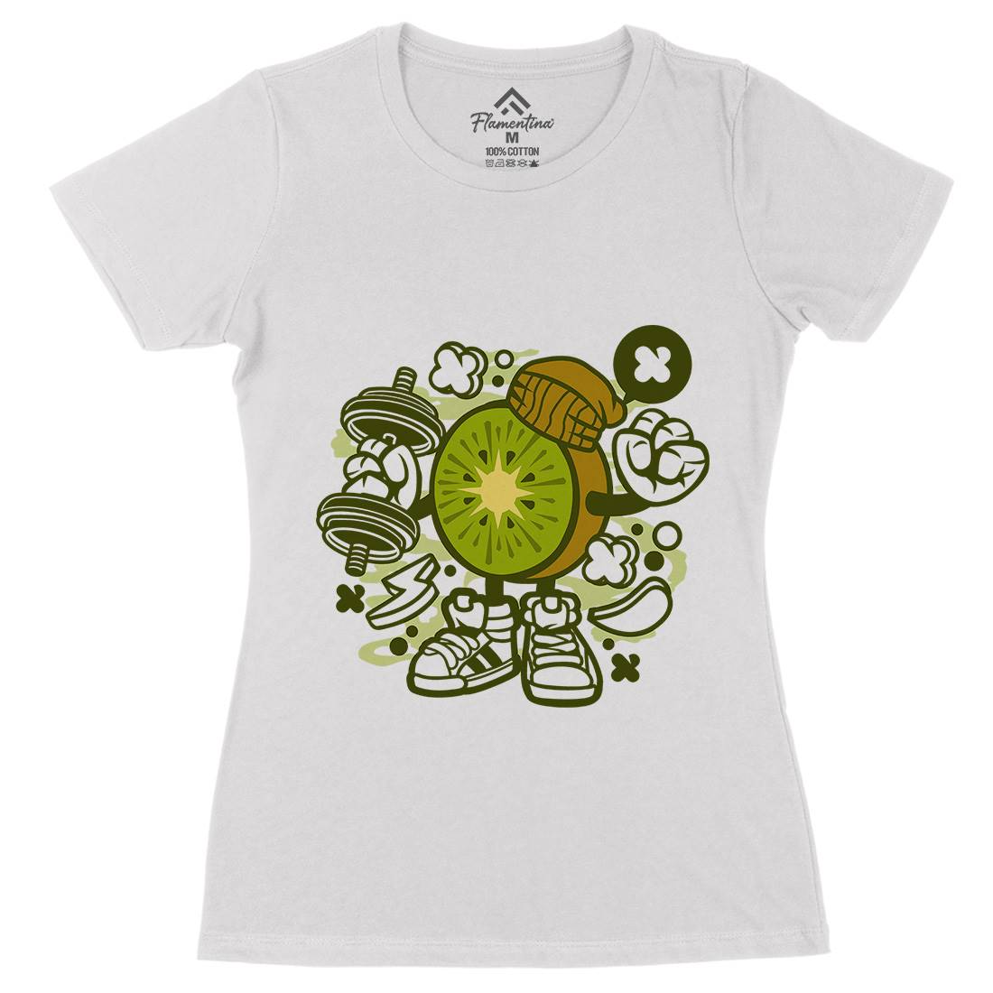 Kiwi Womens Organic Crew Neck T-Shirt Food C161
