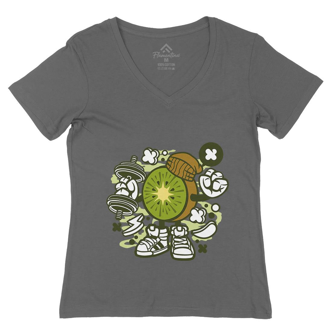 Kiwi Womens Organic V-Neck T-Shirt Food C161