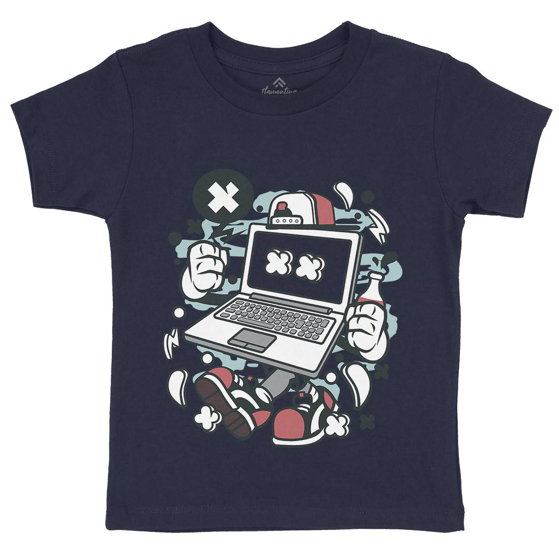 Laptop Kids Crew Neck T-Shirt Media C162