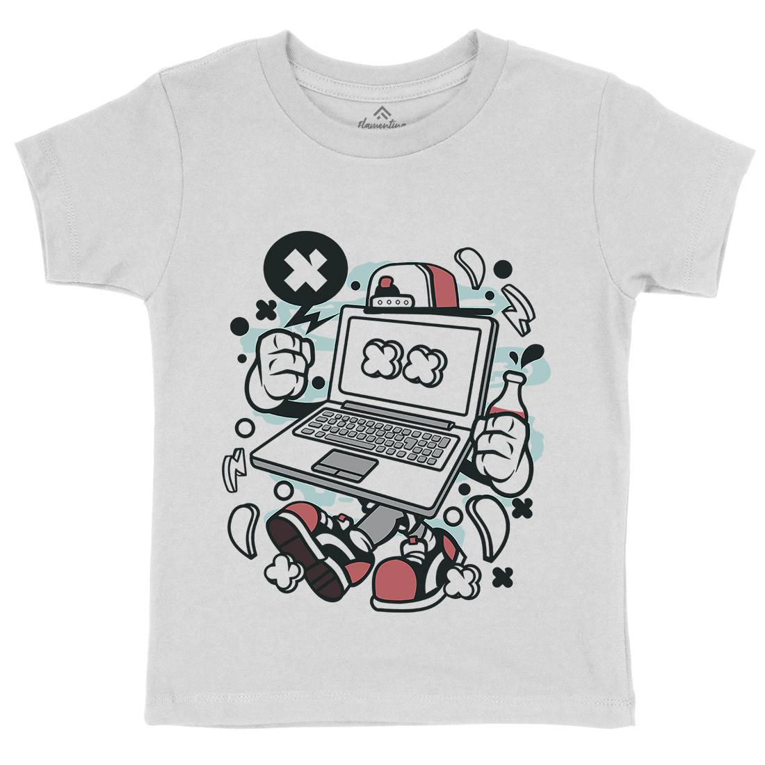 Laptop Kids Organic Crew Neck T-Shirt Media C162