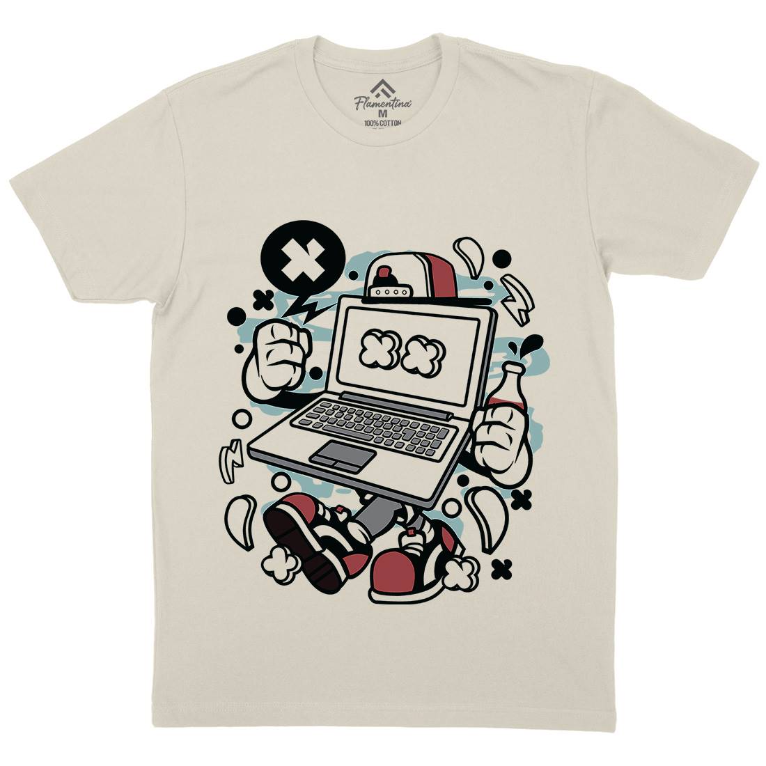 Laptop Mens Organic Crew Neck T-Shirt Media C162