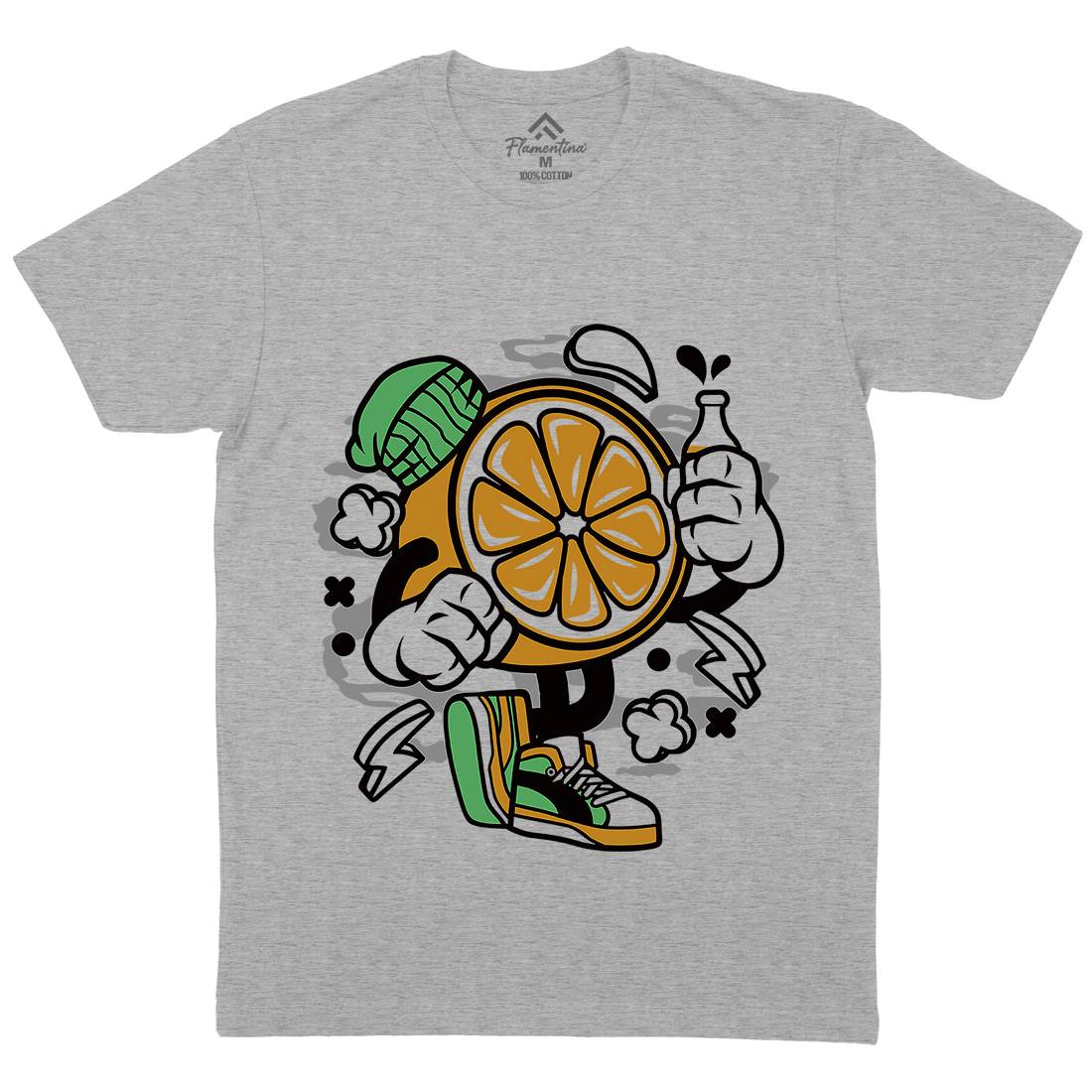 Lemon Mens Organic Crew Neck T-Shirt Food C163