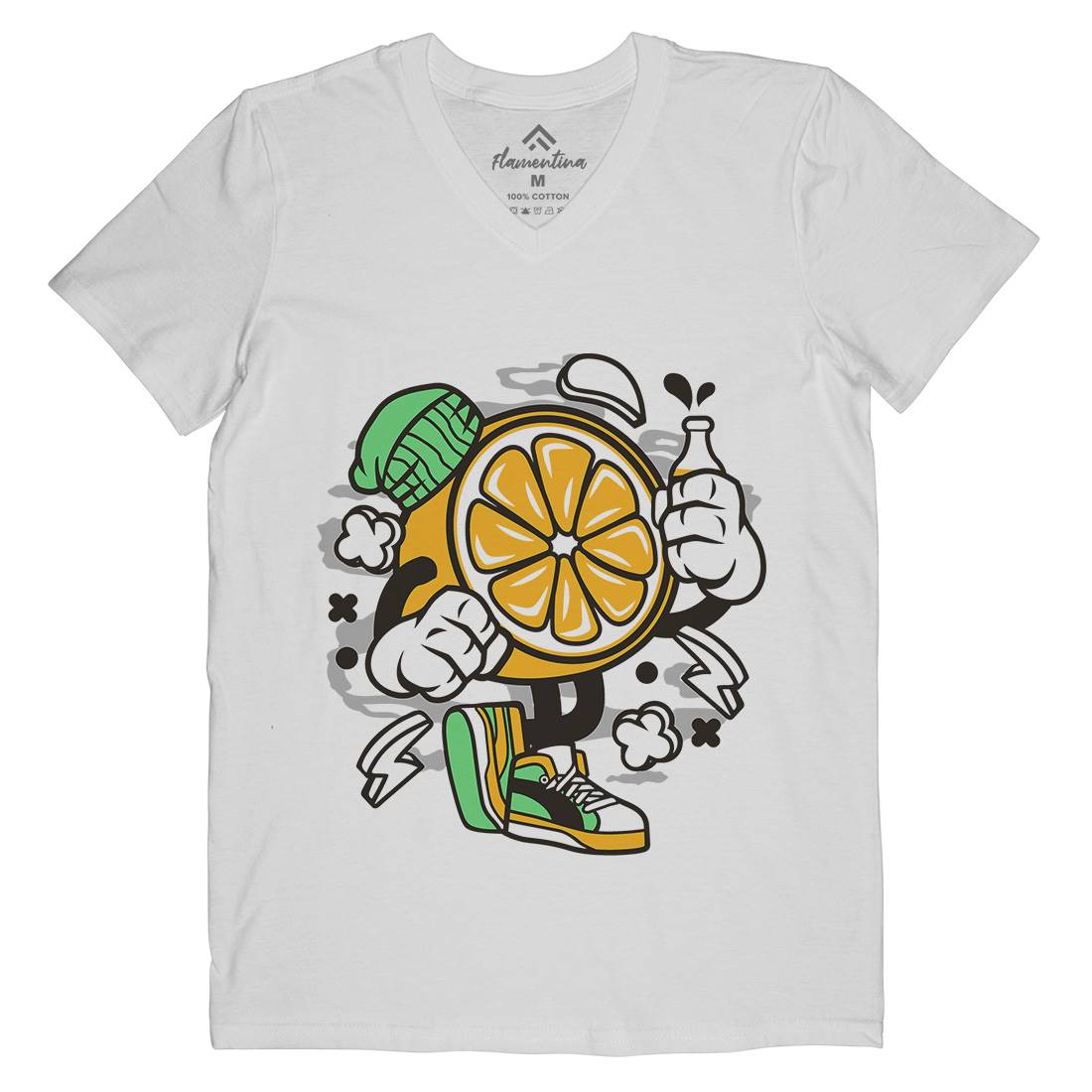 Lemon Mens V-Neck T-Shirt Food C163