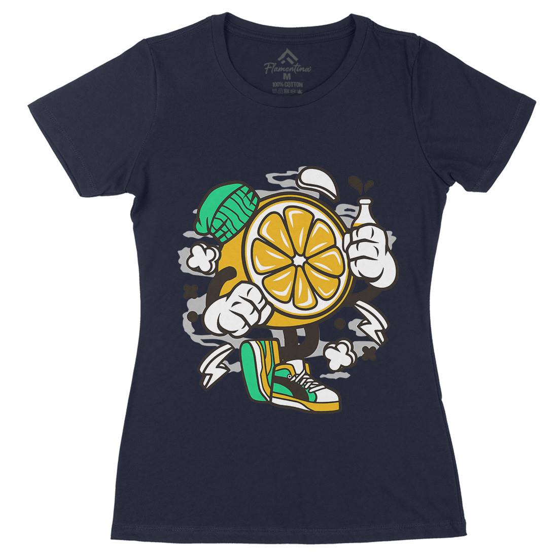 Lemon Womens Organic Crew Neck T-Shirt Food C163