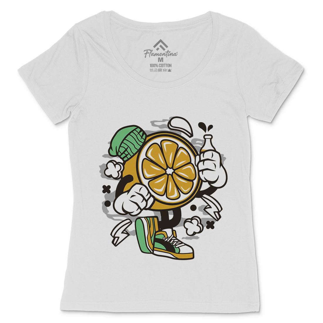 Lemon Womens Scoop Neck T-Shirt Food C163