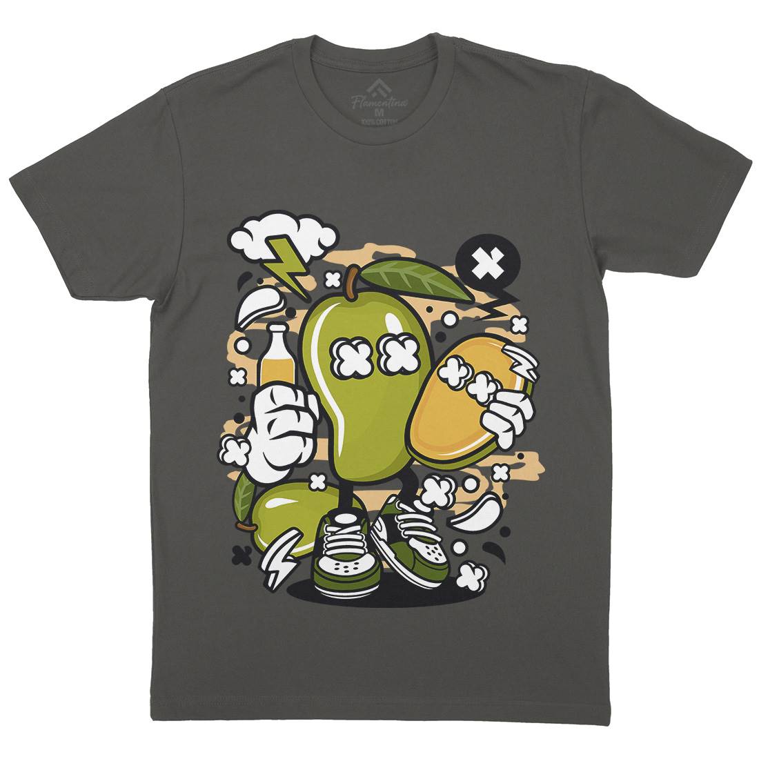 Mango Mens Organic Crew Neck T-Shirt Food C165