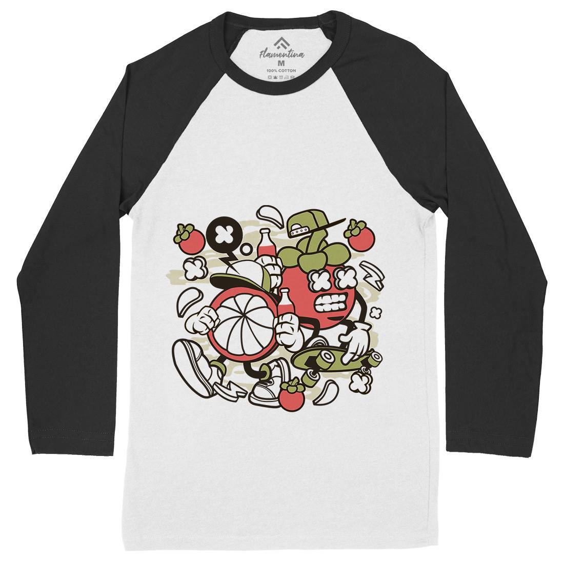 Mangos Teen Mens Long Sleeve Baseball T-Shirt Food C166